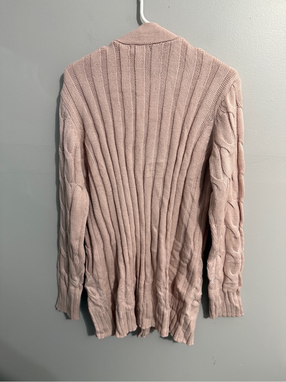 Pretty Garden Sweater Womens XL Button Up Cardigan Cableknit Blush Grandpa Core - Picture 2 of 9